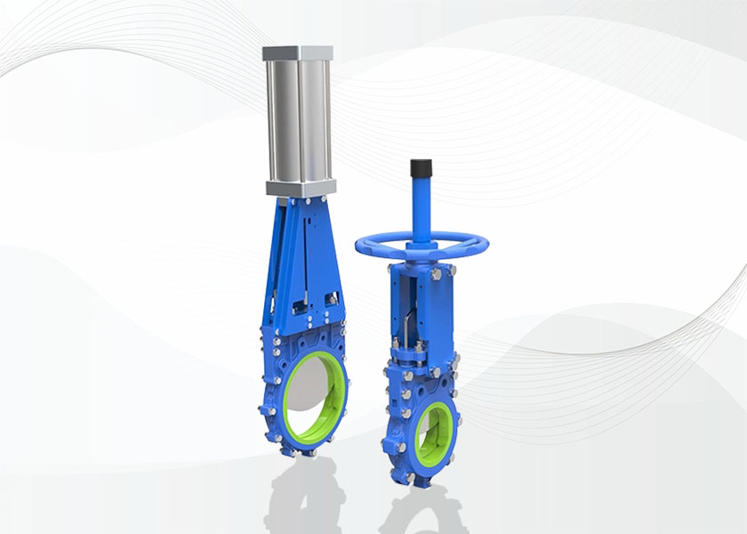LP 2PC Body Bi-directional Seal Polyurethane Non-groove lining Knife Gate Valve